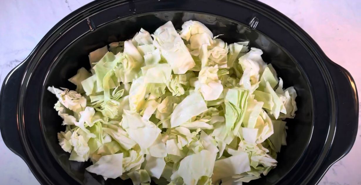 Cut and wash rinse cabbage